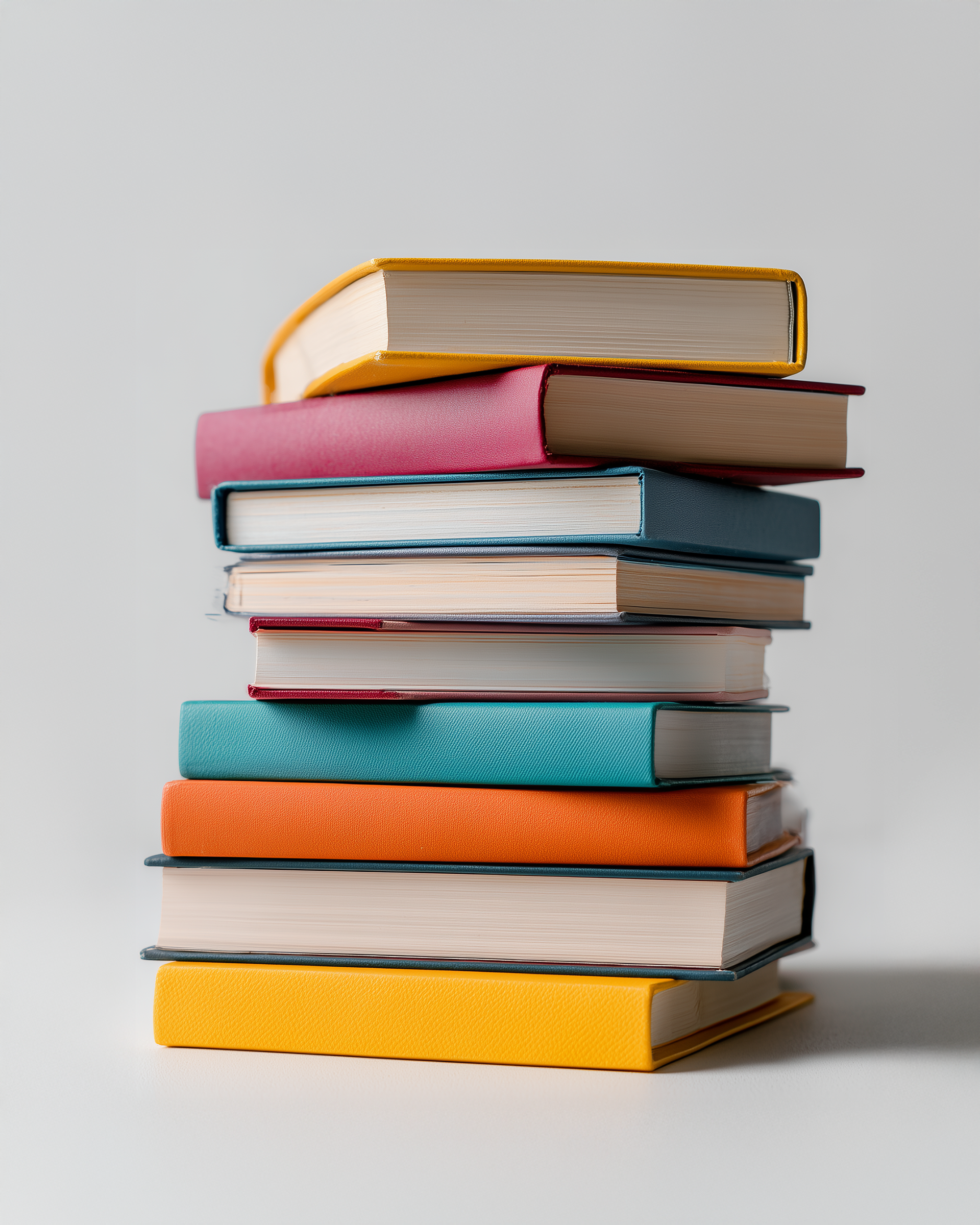 Books and stationery flat lay